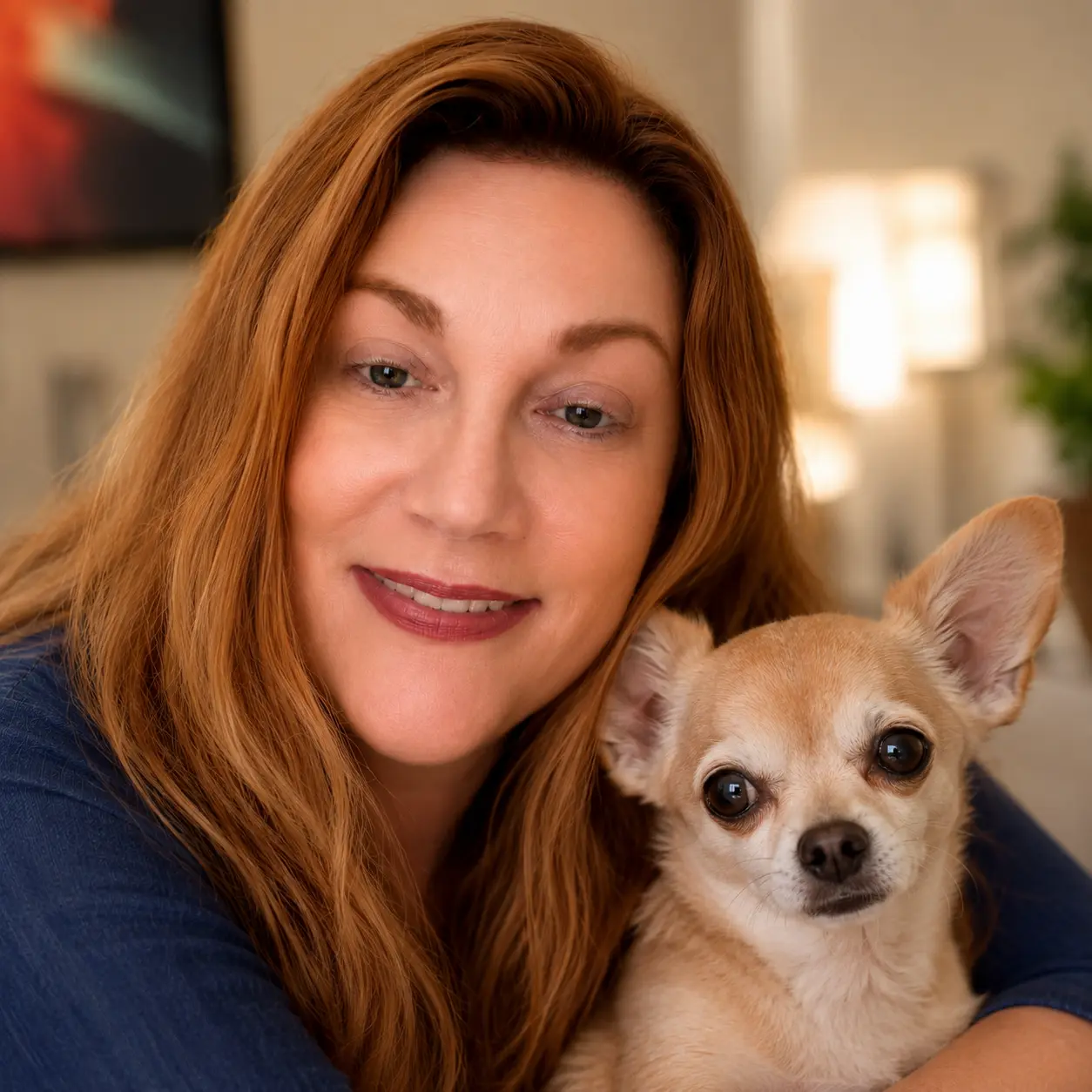 Mel Petermann with her dog